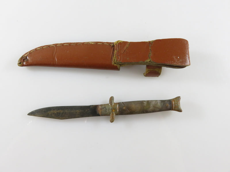 Miniature 3 3/4" Hunting Knife with Sheath Dagger Style Miniature Knife USA Made