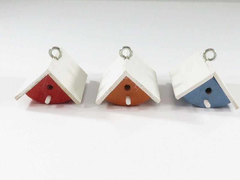 3 x Miniature Decorative Birdhouses Great for Dollhouse or Christmas Tree