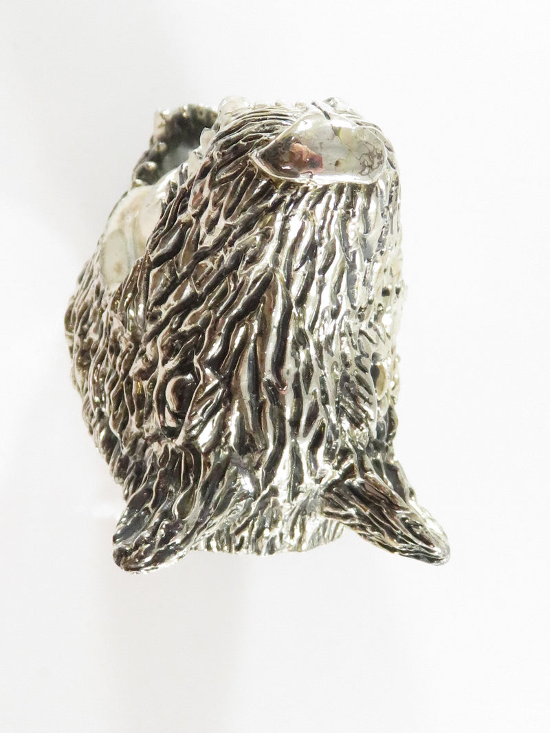 Wolf Head on Man in Silver Transformation Statue 4 1/2" x 3" x 2" Marked 925