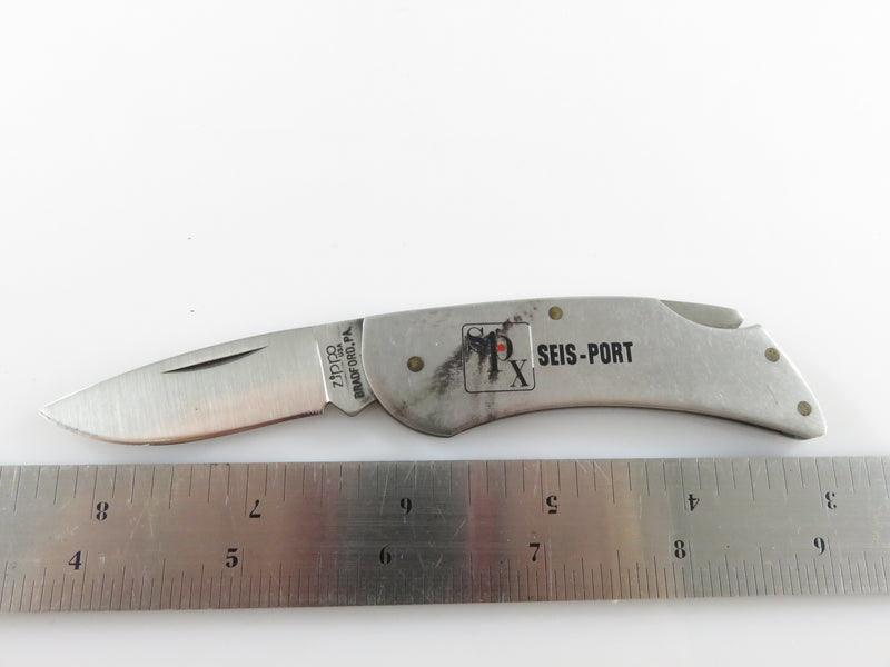 SPX Seis-Port Exploration Archeological Survey Seismograph Zippo Pocket Knife
