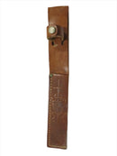 Vintage Robeson 9" Sword Helmet & Shield Leather Sheath For Hunting Knife Dagger — front view