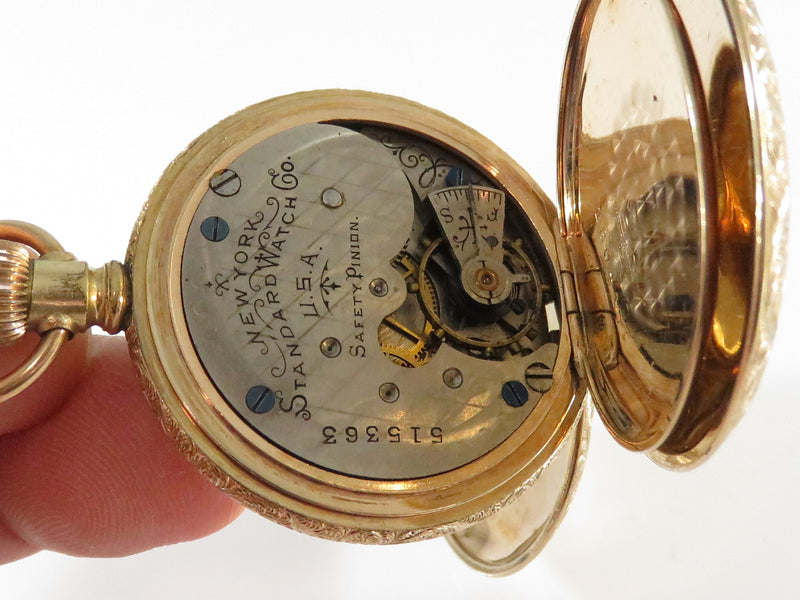 New York Standard Watch Co 6s Hunter Cased Grade 44 Model 1 c1892 7 Jewel