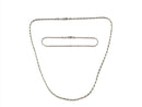 18 1/2" Sterling Rope Chain Necklace 2.7mm + 8" Sterling Rope Chain Bracelet 2.5mm — front view