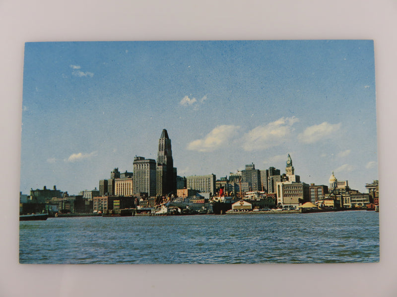 Skyline and Inner Harbor of Baltimore Maryland 1960s D.E. Traub Unused Postcard