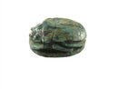 Small Vintage Egyptian Scarab Ceramic 12.3mm x 9.7mm x 5.12mm For Jewelry Making — front view