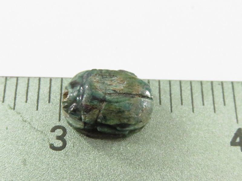 Small Vintage Egyptian Scarab Ceramic 12.3mm x 9.7mm x 5.12mm For Jewelry Making