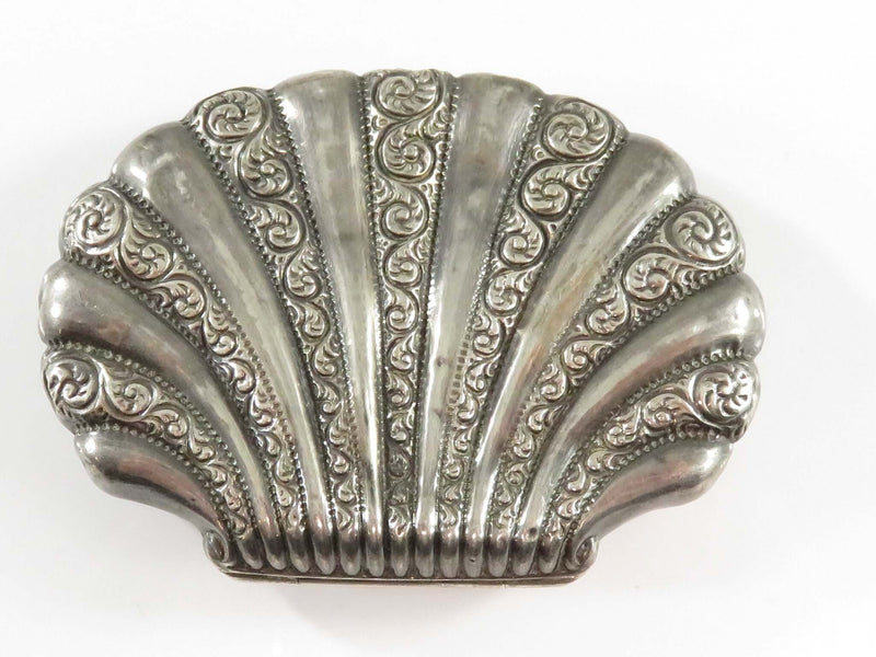 Antique Silvered Shell Form Coin Purse Possibly Grand Tour Souvenir 2 3/4 x 2