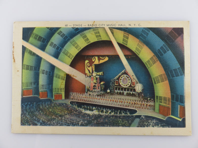 Radio City Music Hall Manhattan Post Card Publishing Circa 1940's Unused Linen P