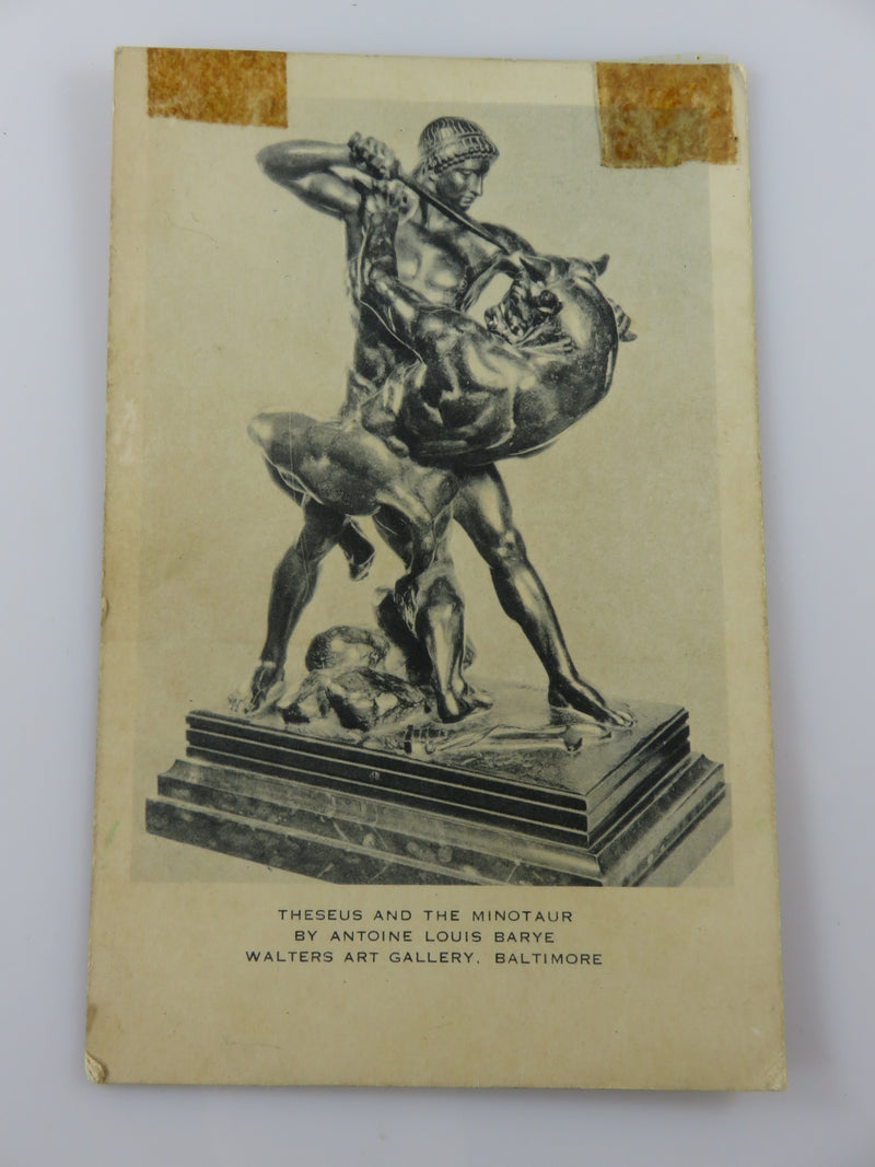 Theseus and the Minotaur Walters Art Gallery Baltimore Artvue Post Card Unused P