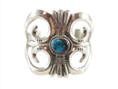 Stunning Sterling Silver Turquoise Sand Cast Cuff by Navajo Monroe Ashley