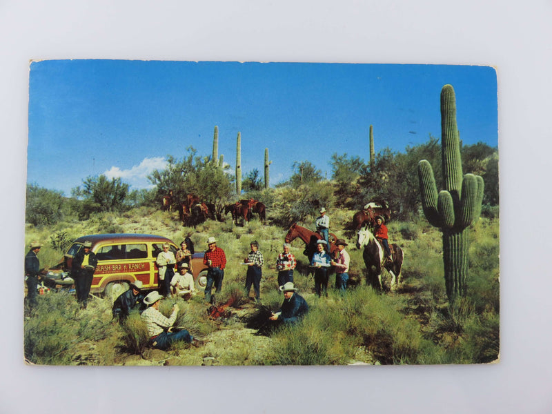 1957 Guest Ranch Picnic Bob Bradshaw's Photo Shop Sedona AZ Used Photo Postcard