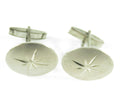 Sterling Round Starburst Accented Rhodium Plated (No Polish) Cufflink Set product image for Just Stuff I Sell, clear front view, neutral background, original listing photo, optimized descriptive alt text, centered composition variant 3