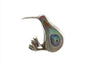 Vintage Sterling Bird Form Abalone Accented Tie Tack with Hickok T-Bar Back — Gold — front view