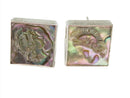 Vintage 975 Silver Carved Soldier Cameo Abalone Shell Cufflink Set For Repair — Silver — front view