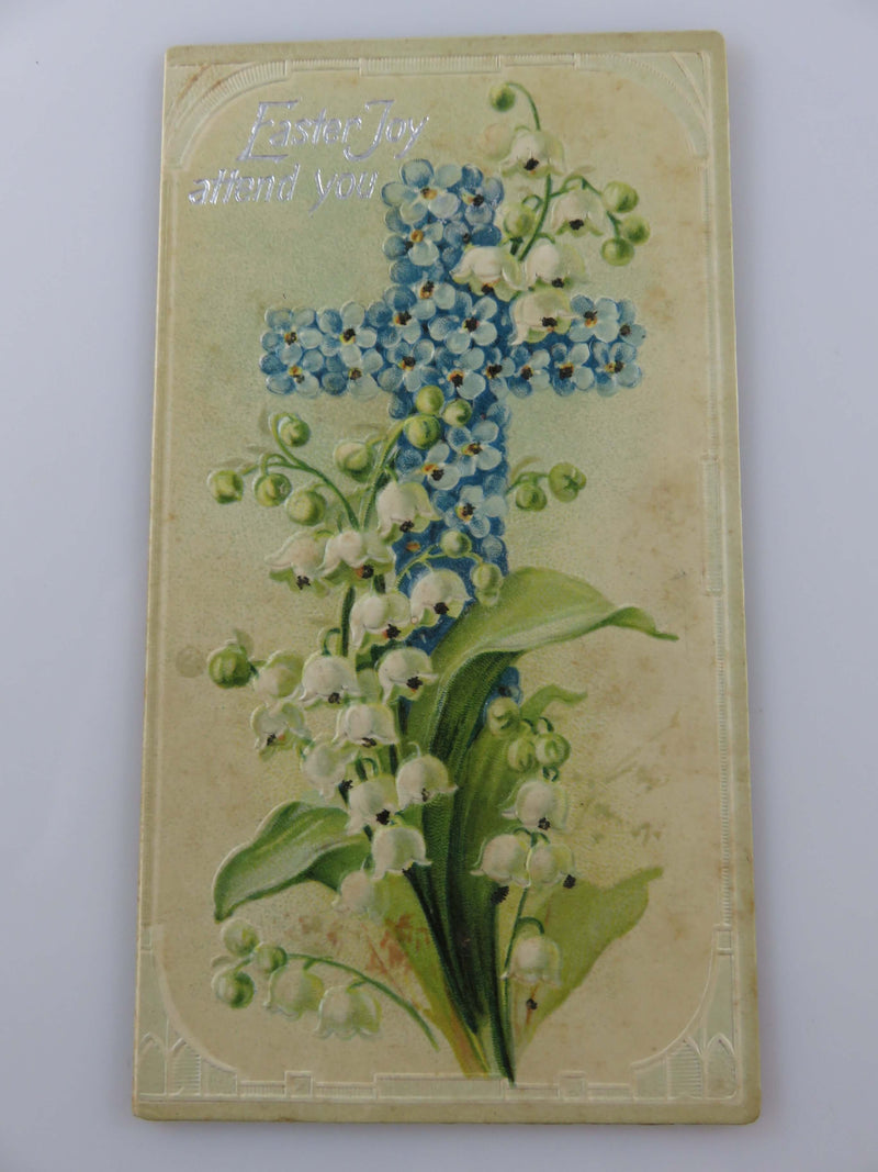 Antique Victorian Card Easter Joy Attend You With Easter Greetings by M.S. Haycr