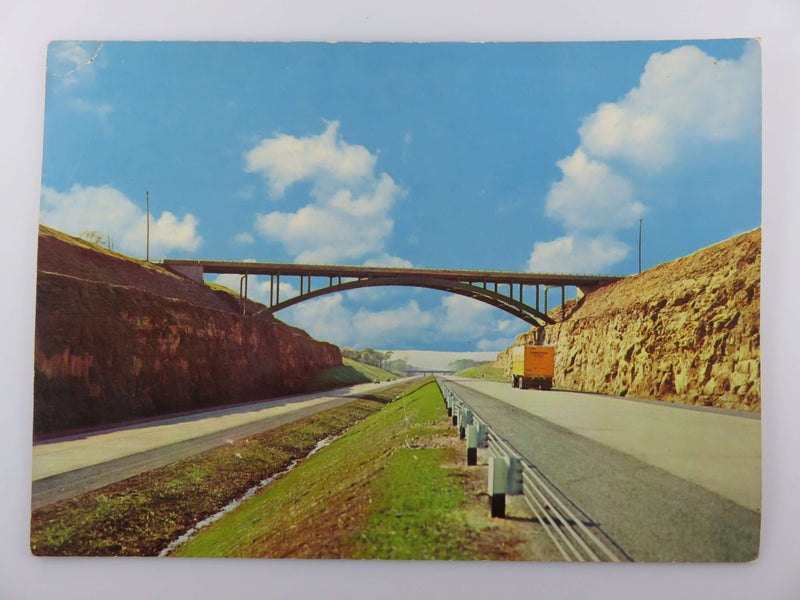 Arch Bridge Spanning The Scenic Ohio Turnpike Used Jumbo Photo Postcard
