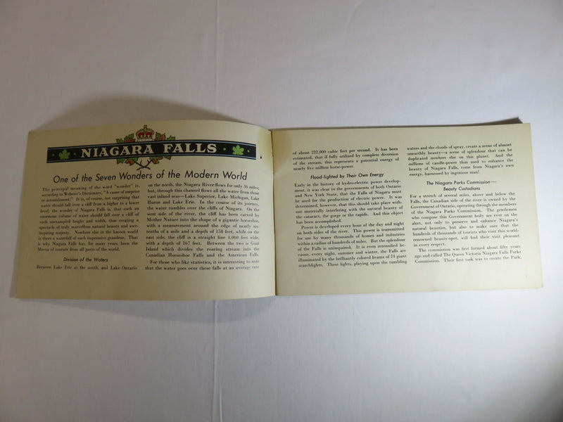 1941 Niagara Falls Souvenir View Booklet Canada New Rainbow Bridge Supplement Pa