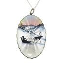 Sterling and Enamel Norwegian Reindeer Sleigh Pendant by O.F. Hjortdahl of Oslo — Jewelry & Watches:Fine Jewelry:Fine Necklac