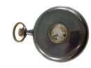 Antique Gun Metal Erotic Photo Peep Show Swiss Made Pocket Watch 51mm Case