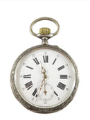 Oversized 800 Silver 63mm Cased Eclipse Ancre Remontoir 15 Rubis Pocket Watch