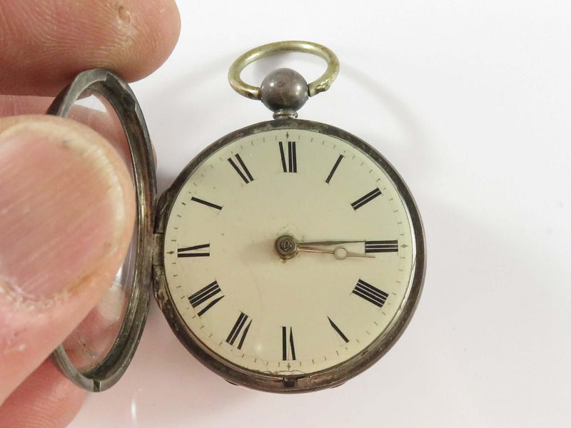 c1840 Silver Chain Driven Fusee Pocket Watch UK Sterling Case Size 10s