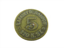 Lafayette Saloon 5 Cents Trade Token 320 K. St. Sacramento CA — front view