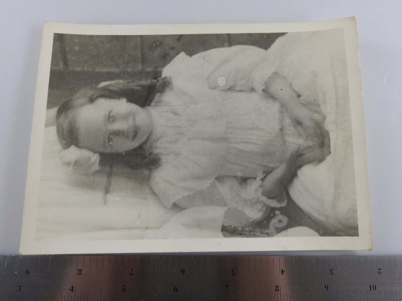 Cute Little Girl Black & White Circa 1940 Vintage Photograph 7" x 5"