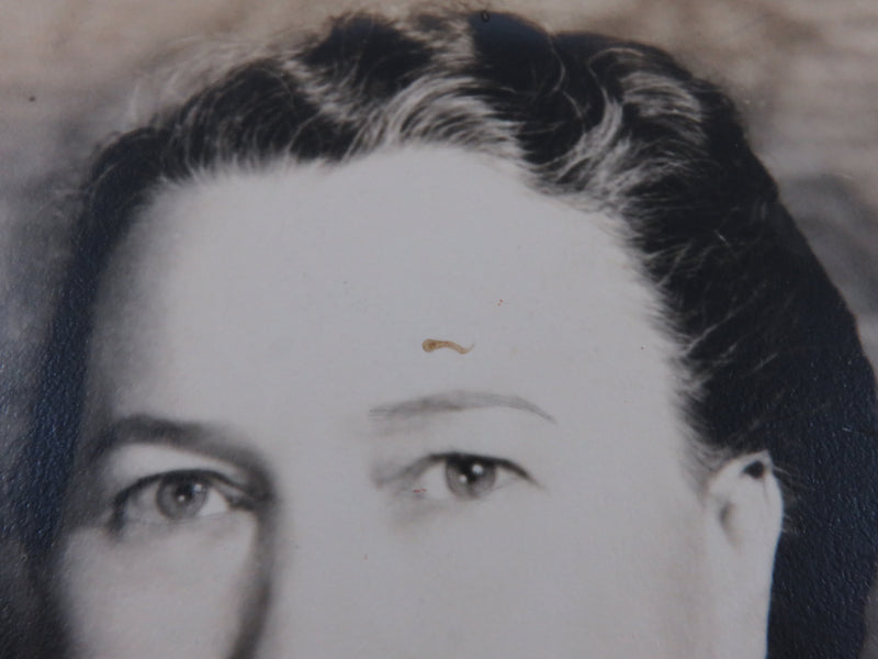 Unnamed Woman Wearing Crystal Beads Black & White Circa 1940 Vintage Photograph