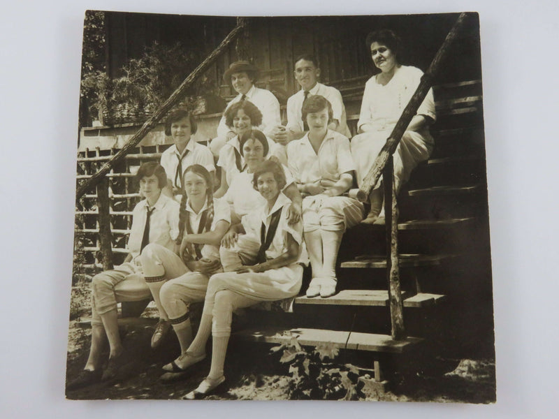 Group of 10 Unnamed Sitters Antique Black & White circa 1930 Photograph 5" x 4 3