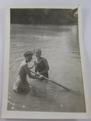 Two Young Girls in Lake 1946 Campbell MO Vintage Black & White Photograph 7" x 5" — front view