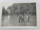 Two Young Girls & Boy In Water 1946 Campbell MO Vintage Black and White Photograph 7" x 5" — front view
