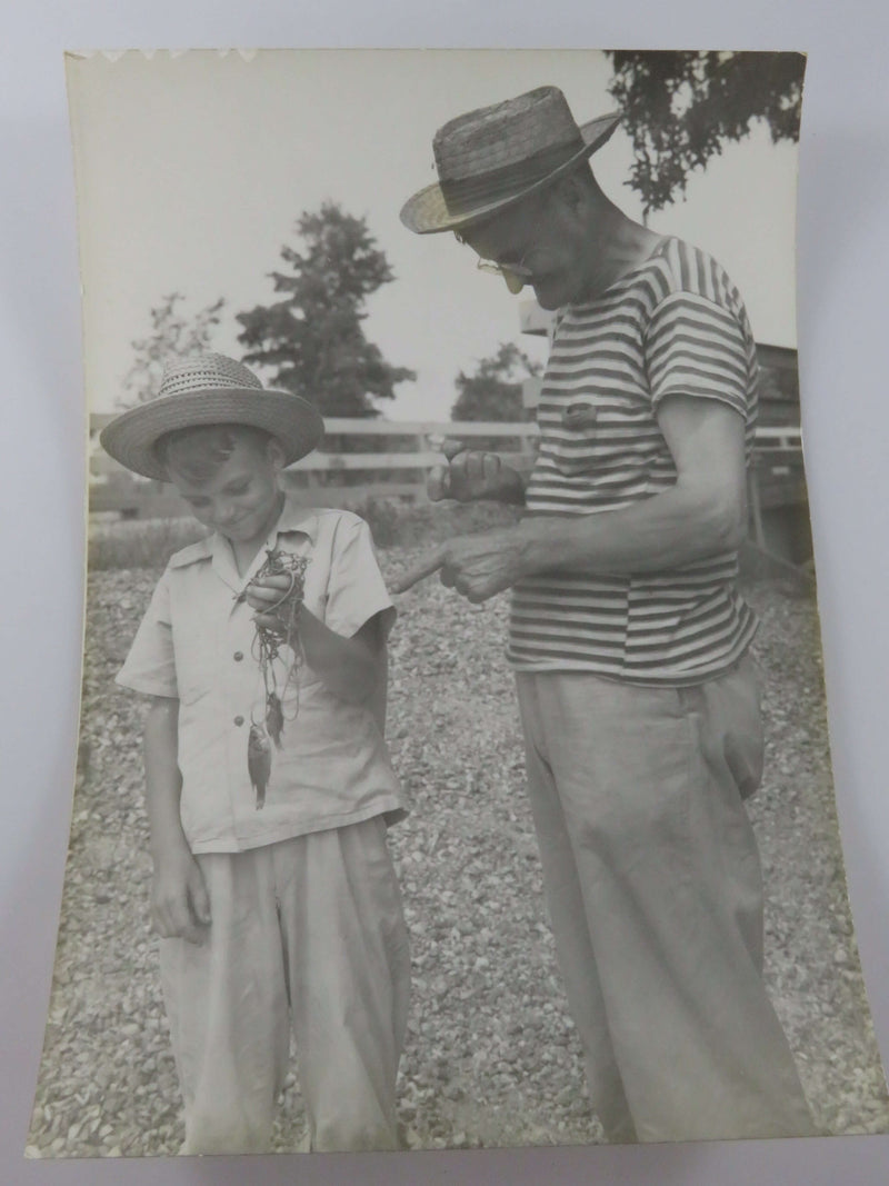 Lloyd P Oliver, Young Boy Fishing Campbell MO Vintage Black & White Photograph 7