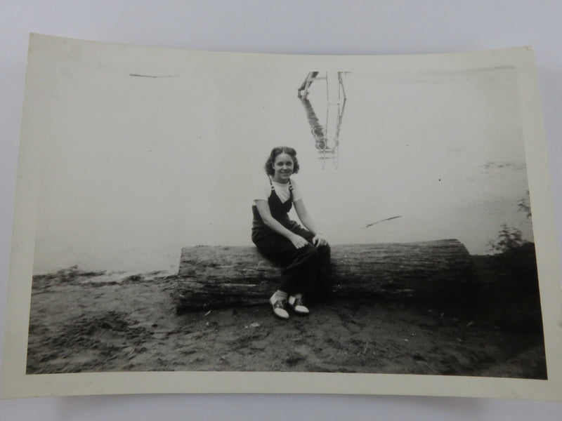 Pearl McIntyre at Gore's Landing Island Rice Lake Ontario September 1940 Photograph 6" x 4"