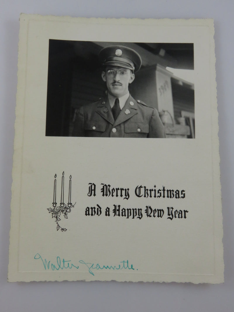 WW2 U.S. Army Military Man August 1, 1941 Photo Christmas Card 5 1/4" x 4"