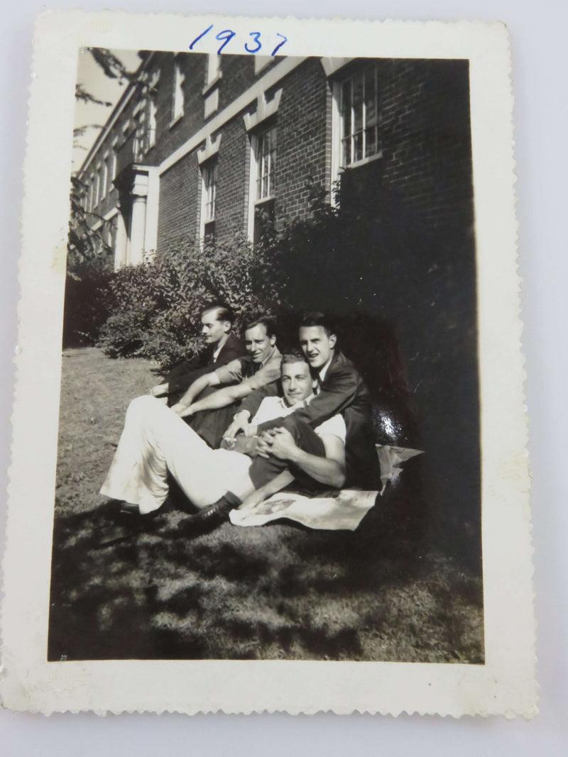 1937 2 Gay Men College Dorm? Vintage Black & White Photograph 3  5/8" x 2 5/8"