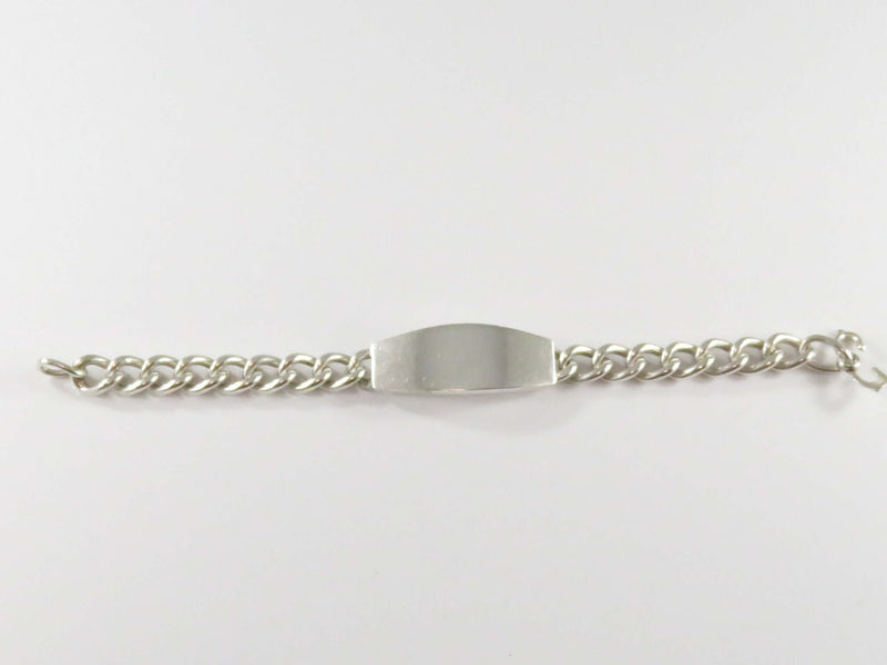 1950’s Unisex Sterling Handmade 7.5in 9.7mm Curb Link ID Bracelet 50.1g