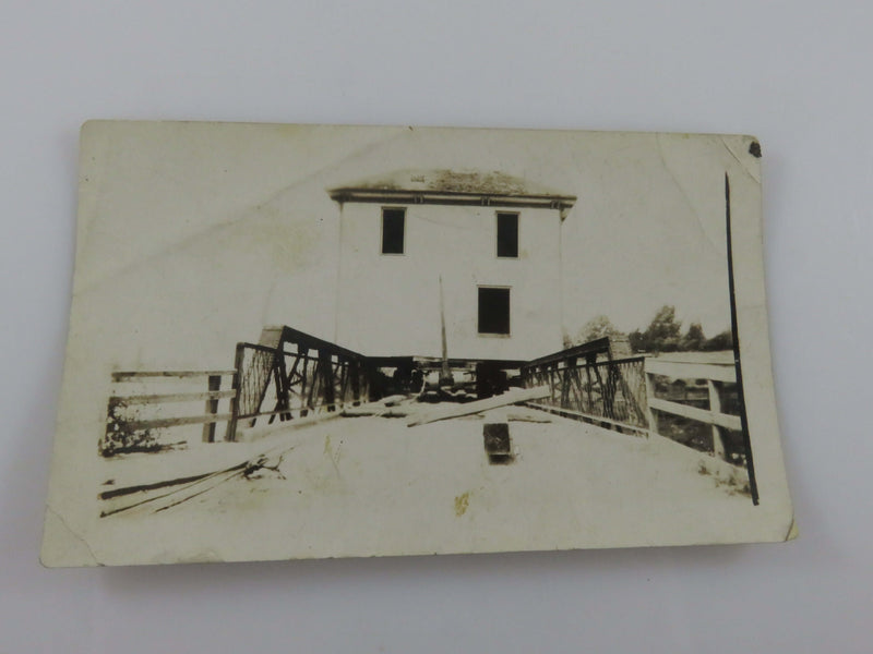 1920 House On Bridge Port Dover Ontario Black & White Photograph 4  1/2" x 2 3/4"