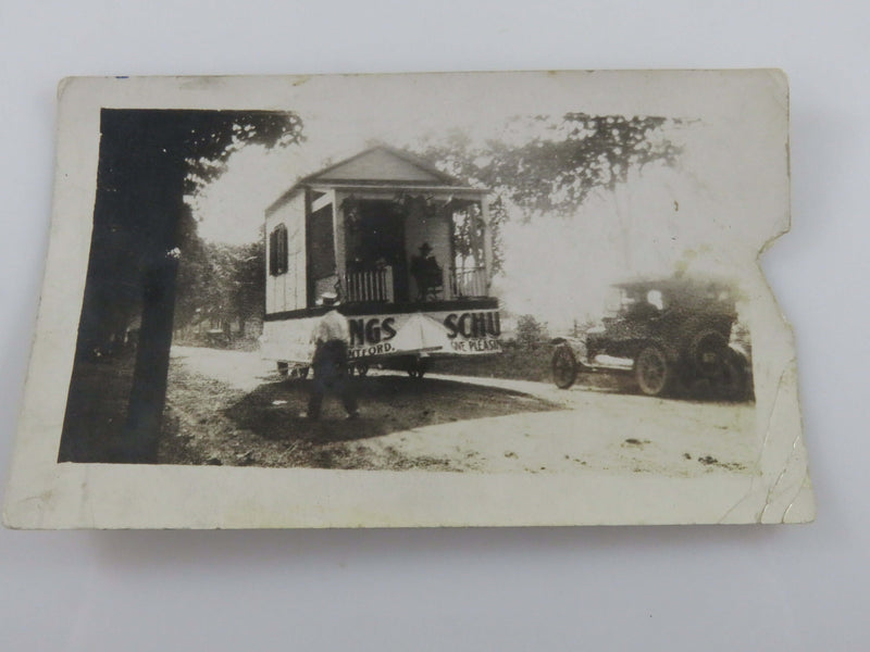 A House Float 1920 Parade Brantford Ontario Black & White Photograph 4 1/2" x 2