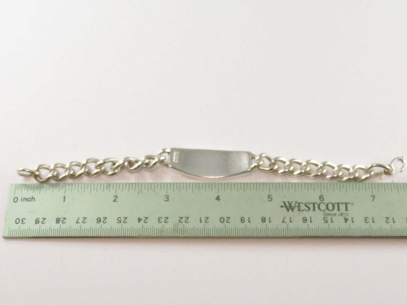 1950’s Unisex Sterling Handmade 7.5in 9.7mm Curb Link ID Bracelet 50.1g