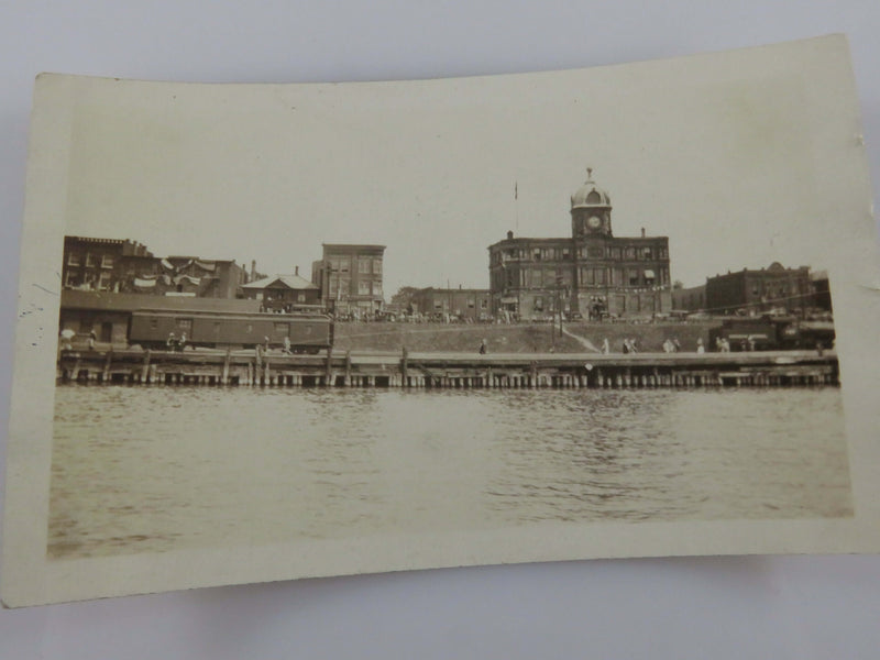 1925 Port Huron Michigan Dock Black & White Photograph 4  1/2" x 2 3/4"