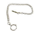 12" 800 Silver Curb Link Victorian Style Pocket Watch Chain