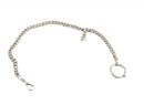 12 3/4" Solid Silver Curb Link Heavy Duty Pocket Watch Chain with Fob Chain