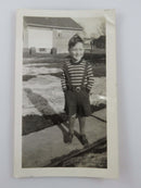 Cute Little Boy Bruce Webber On Sidewalk by Garage Black & White Photograph 4 1/ product image for Just Stuff I Sell, clear front view, neutral background, original listing photo, optimized descriptive alt text, centered composition