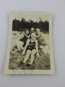 Point Pelee Beach Group Photo Four People 1930 Black & White Photograph 3 1/2" x product image for Just Stuff I Sell, clear front view, neutral background, original listing photo, optimized descriptive alt text, centered composition