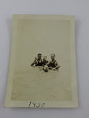 Playing in the Water at Point Pelee Beach 1930 Black & White Photograph 3 1/2" x 2 1/2" — Pearl — front view
