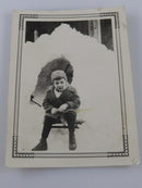 Little Boy in Front of Ice Cave 1931 Black & White Photograph 3 1/2" x 2 1/2" product image for Just Stuff I Sell, clear front view, neutral background, original listing photo, optimized descriptive alt text, centered composition