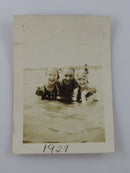 1927 Swimmers at Walled Lake Michigan B & W Photograph 3 1/2" x 2 1/2" — front view