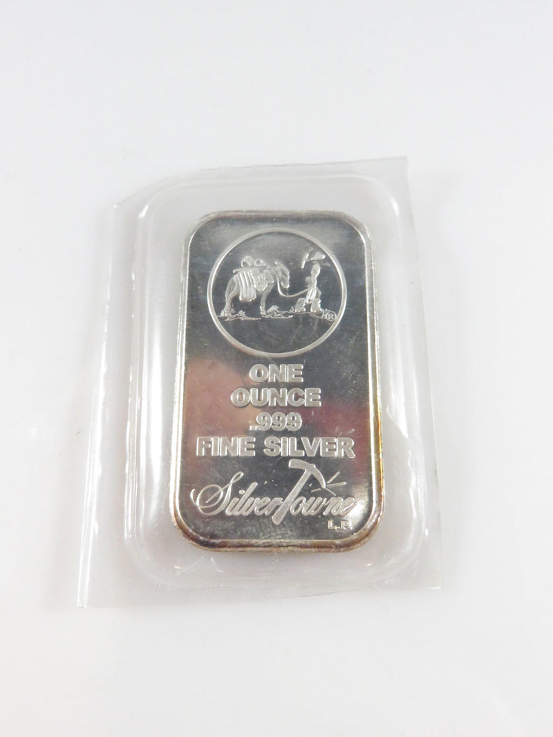 SilverTowne LP One Ouce .999 Fine Silver Bar Silver Miner Logo - Just Stuff I Sell