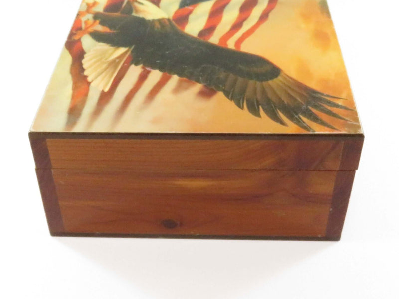 Circa 1970's American Eagle Flag Trinket Box Fair Condition
