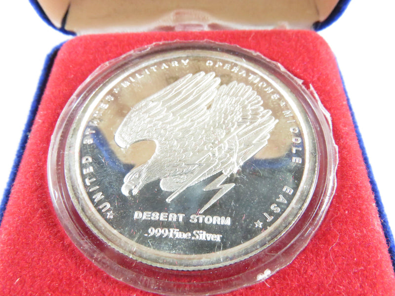 United States Military Operations Middle East Desert Storm .999 Silver Round - Just Stuff I Sell